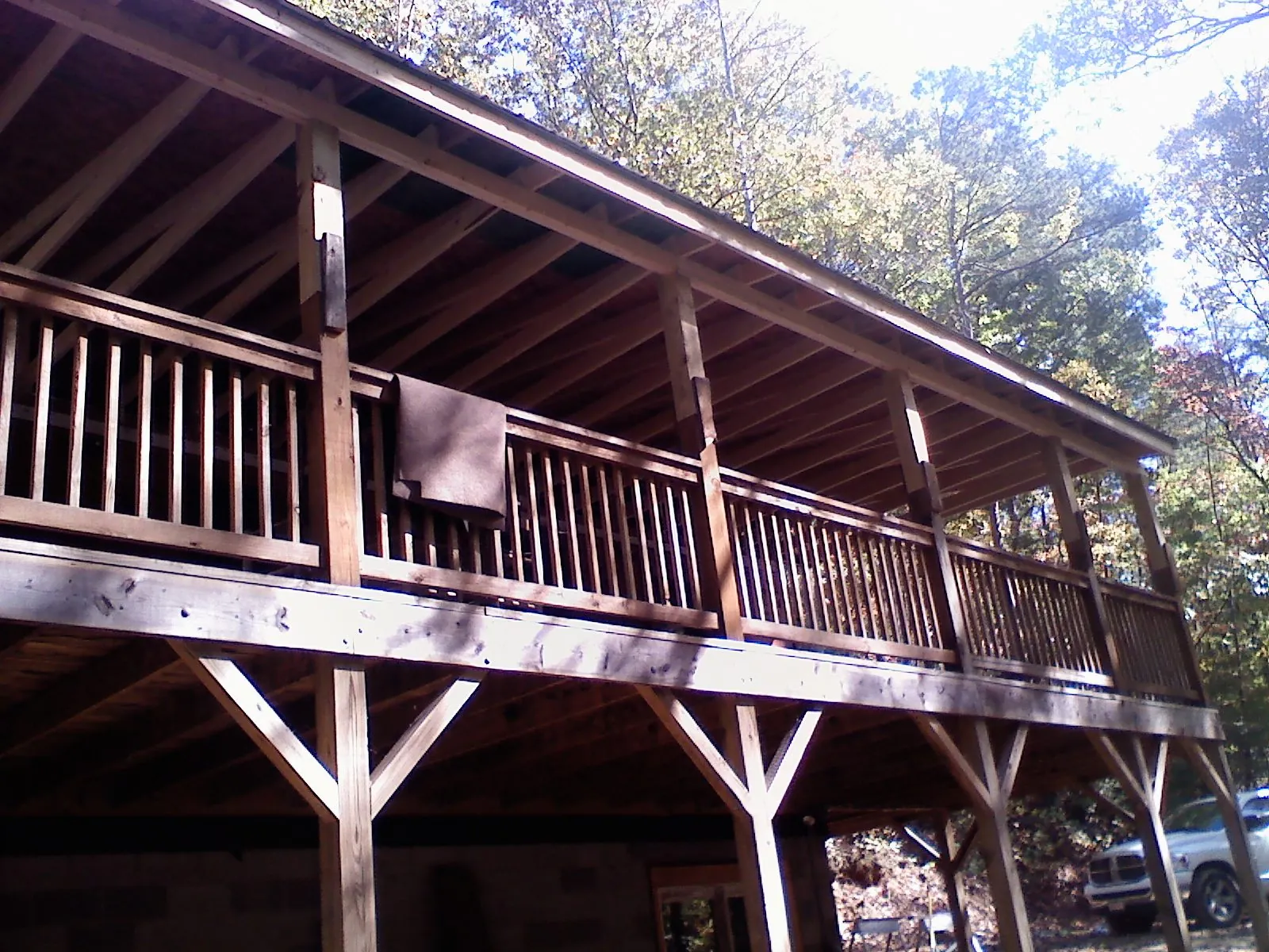 Timber framing under a new elevated porch and deck — Roof Leak Repair in Yonkers by Roofing Brothers